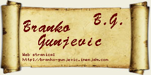 Branko Gunjević vizit kartica